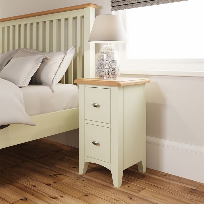Luxury 2 Drawer Bedside Cabinet - White
