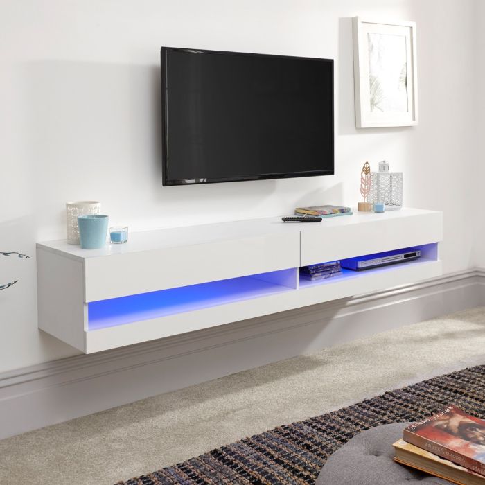 Galicia WallMounted White TV Unit 150CM TV Unit