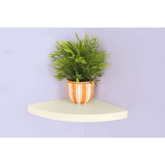 Hudson Floating Corner Display Shelf Kit Gloss Cream