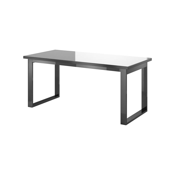 Drogo 92 Extending Table Black Frame with Grey Glass