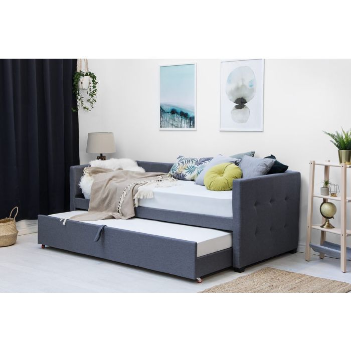 Holyrood Charcoal Fabric Day Bed & Trundle