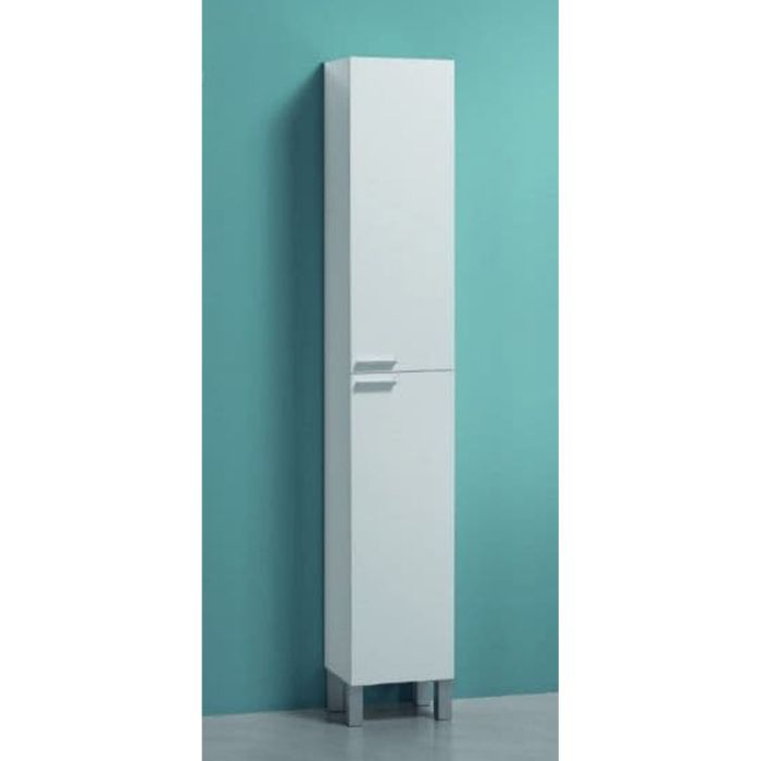 Marion High Gloss Tall Narrow Bathroom Cupboard - White