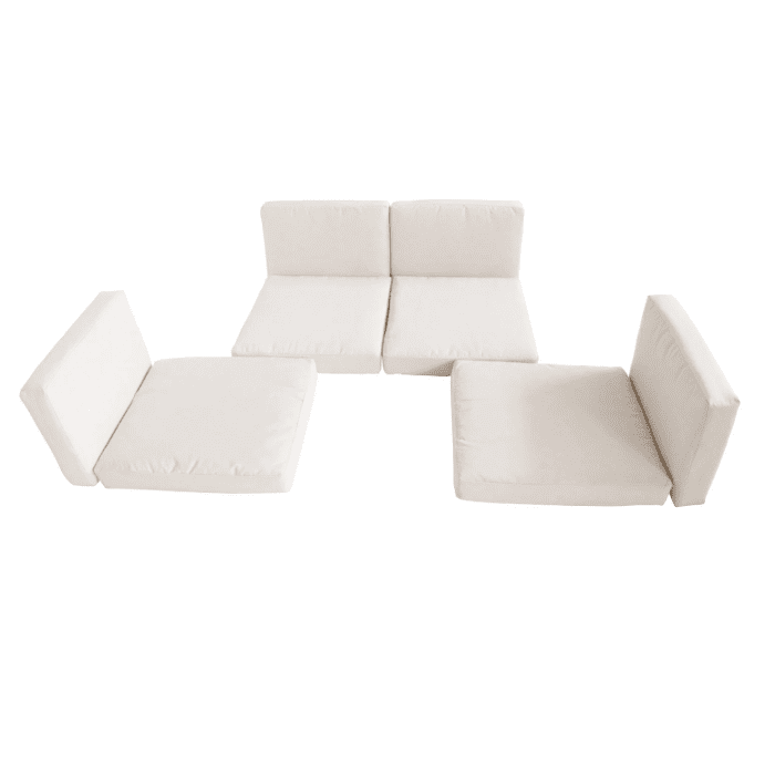 Rattan Furniture Cushion Cover Replacement Set -  8 pcs-Cream
