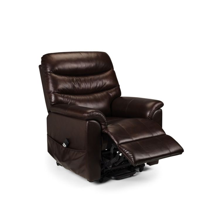 Pullman Brown Leather Rise & Recline Armchair