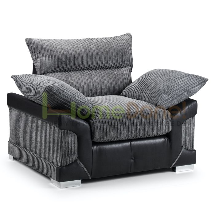 Loga Fabric Armchair - Grey/Black