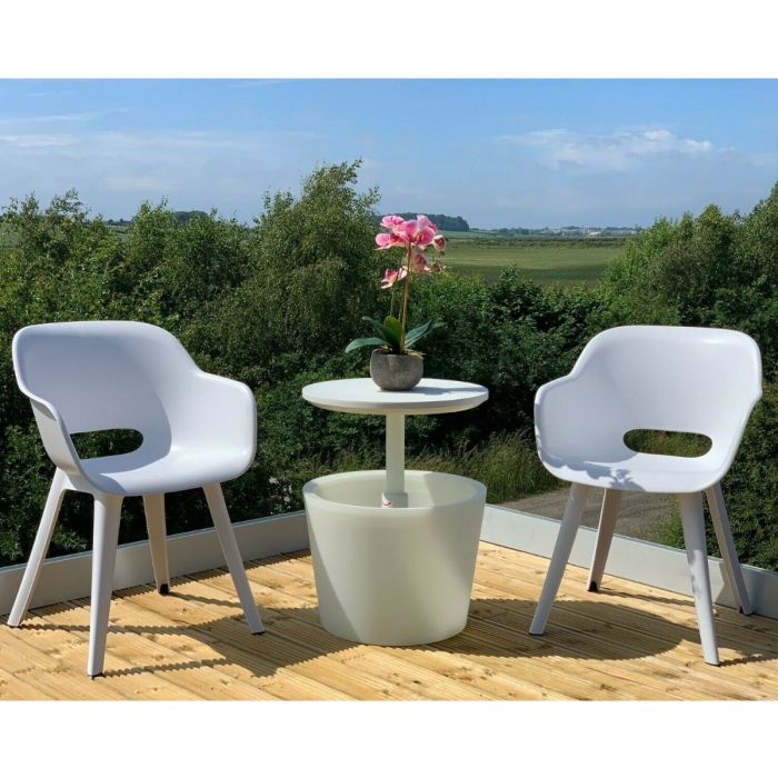 Garden Bistro Set with Illuminated Cool Bar Ice Table - 2 Colours