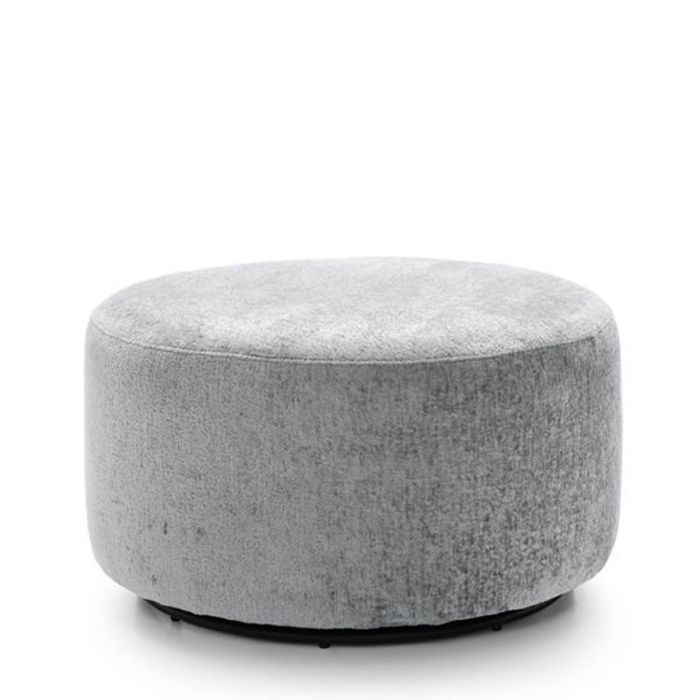 Gilliver Crushed Chenille Swivel Footstool Light Grey
