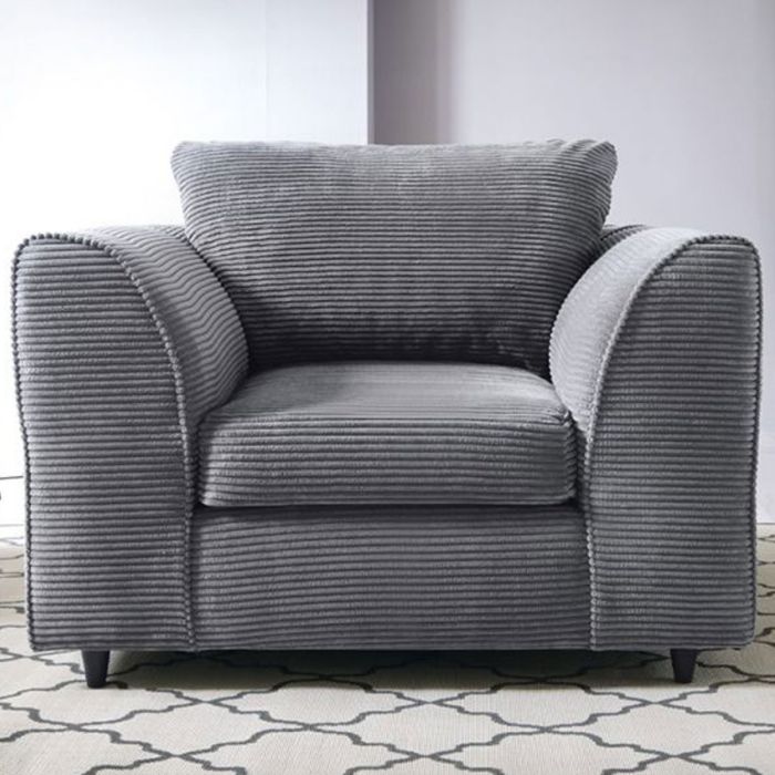 Jasmine Jumbo Cord Armchair Grey