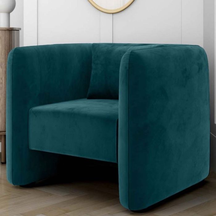 Blue velvet bucket online chair