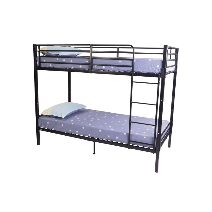 No Bolt Grey Metal Single Split Bunk Bed Frame