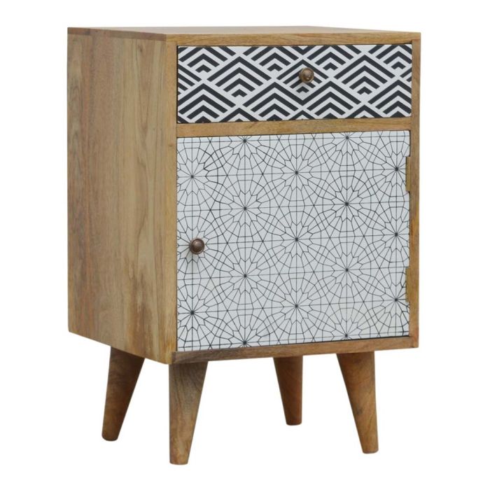 Mixed Pattern Bedside Table