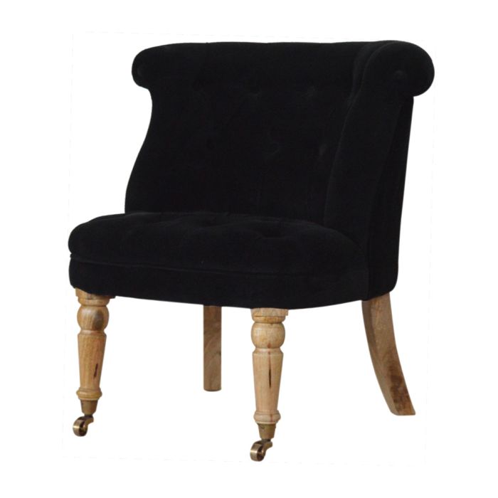 Velvet Accent Chair - Black