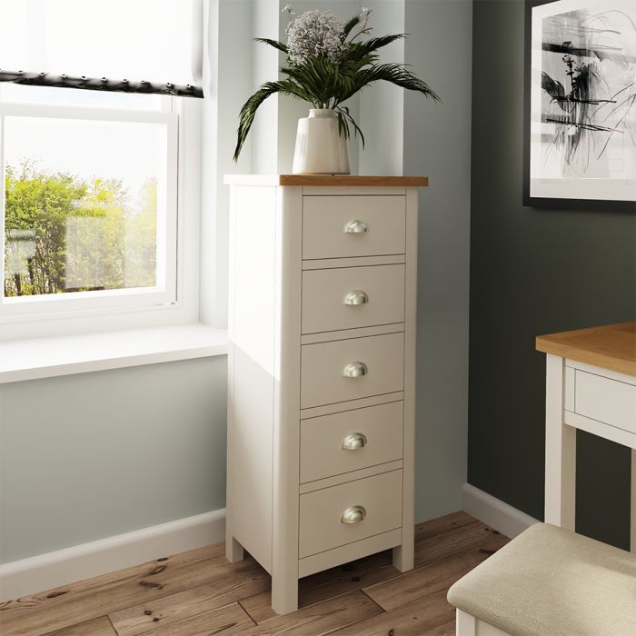 Palit 5 Drawer Narrow Chest Of Drawers - Dove Grey