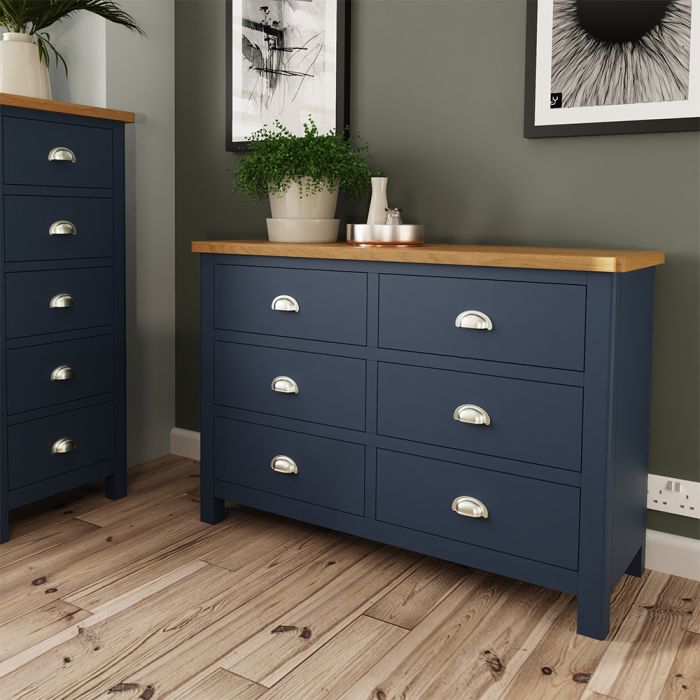 Alcia 6 Drawer Chest Of Drawers - Blue