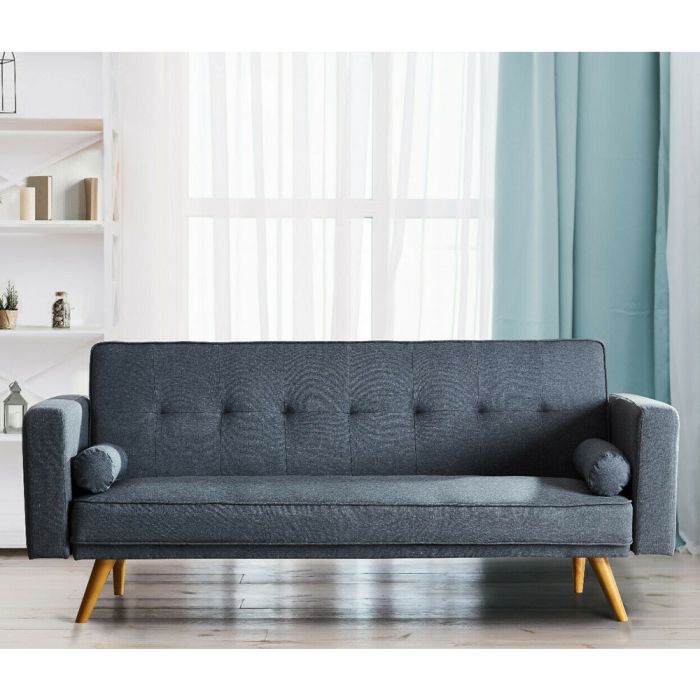 Modern Linen Fabric 3 Seater Sofa Bed - 3 Colours