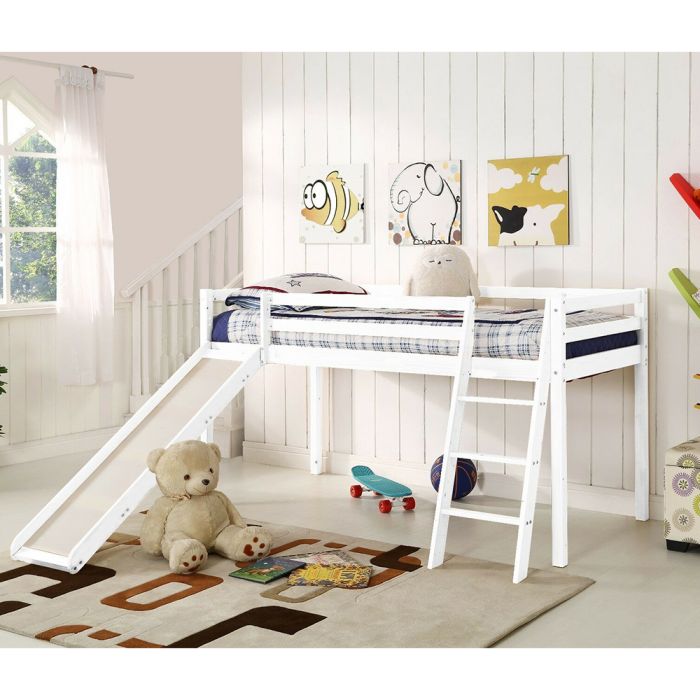 Mid Sleeper Bunk Bed with Slide and Ladder - 3 Colours