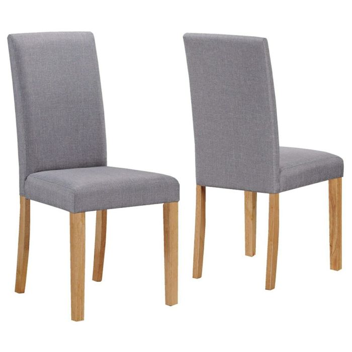 New Haven Set of 2 Fabric Dining Chairs - Grey