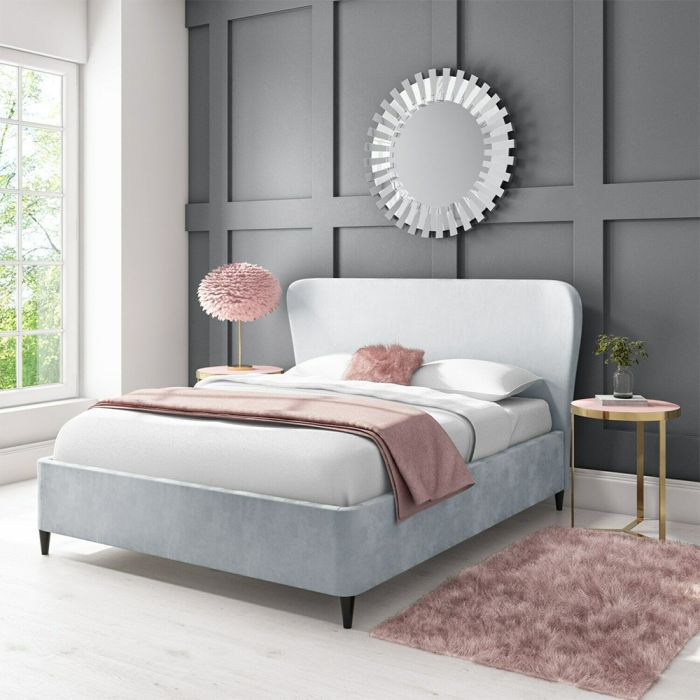 Margot Velvet 5FT Kingsize Ottoman Bed Frame - Silver Grey