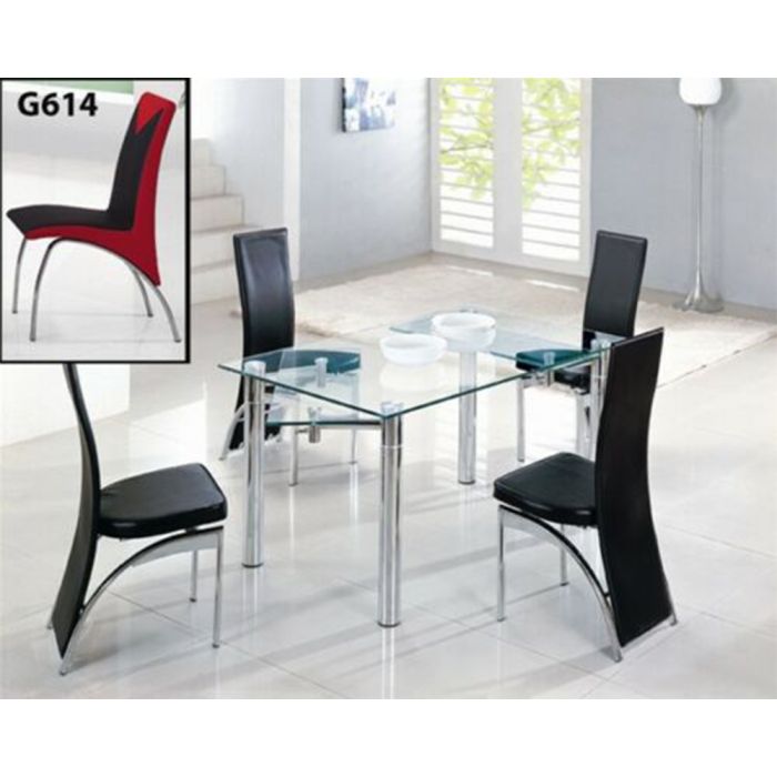 Java Extending Glass Dining Table with 6 Chairs