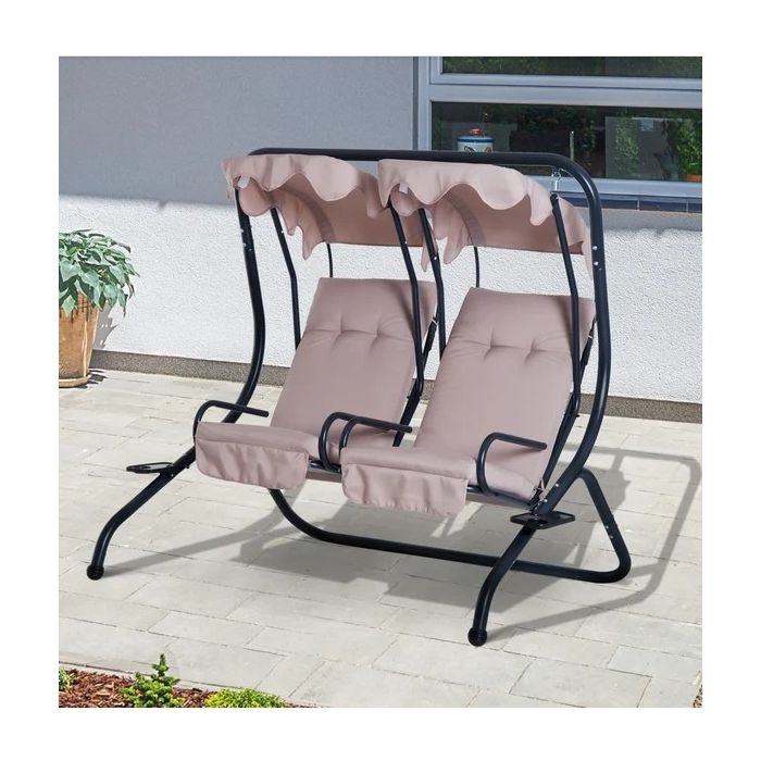 2-Seater Beige Swing Chair