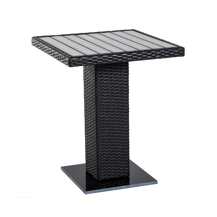 Pedestal Rattan Table - Brown/Grey