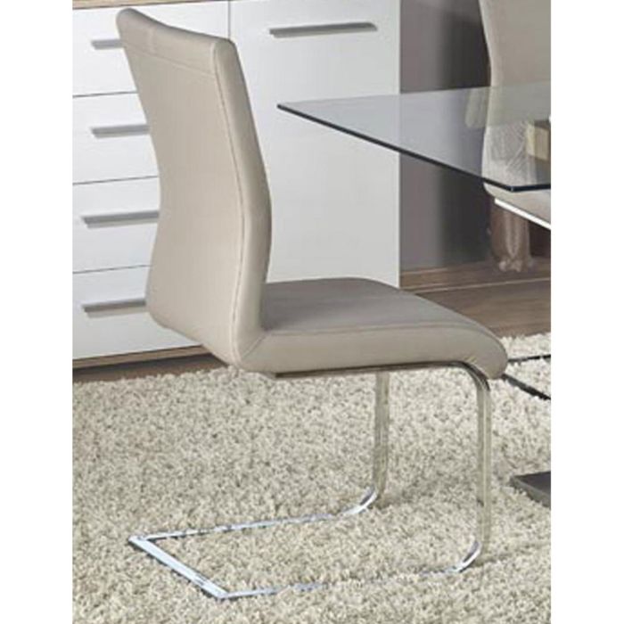 Maverick Set of 2 PU Chairs - Chrome and Grey