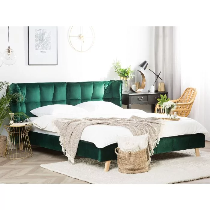 Light green hot sale velvet bed