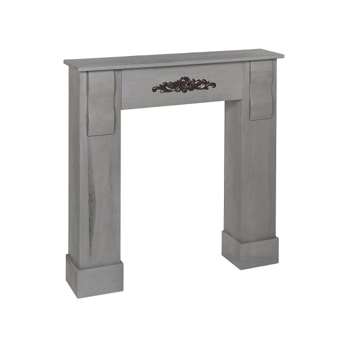 Fireplace Mantel Grey Paulownia 97 x 23 x 99 cm Fireplace Surround Ornated Milled Classic Traditional Living Room  