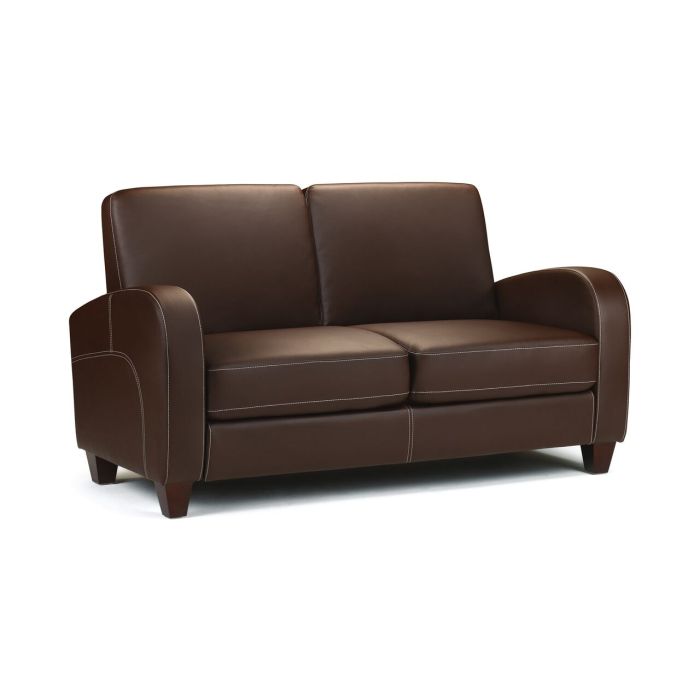 Vivo Chestnut Faux Leather 2-Seat Sofa