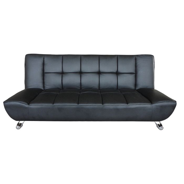 Vogue Faux Leather Sofa Bed Black