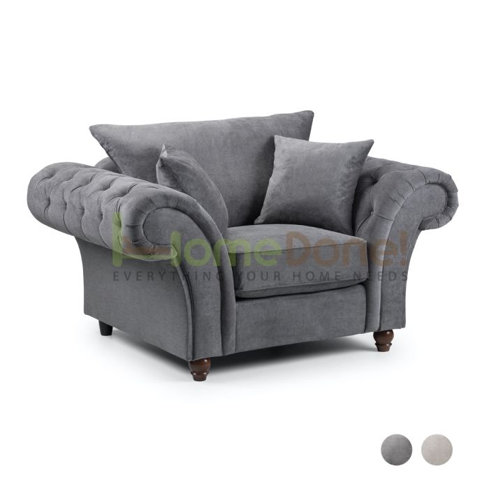 Windor Fabric Armchair - Grey