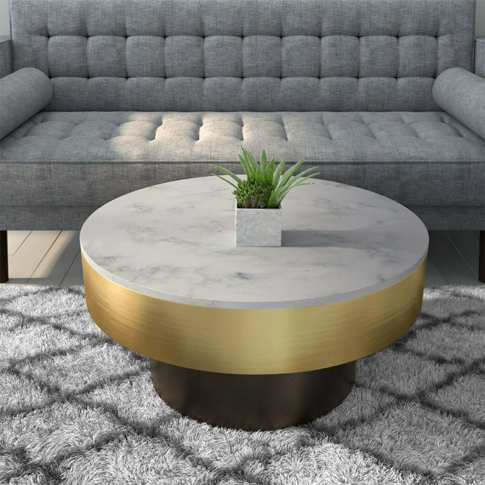 Martina Marble Coffee Table - Gold and Black
