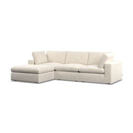 Corner Sofa - OBLAK Fabric 3 Seater Right Hand Facing Cotton - Footstool End