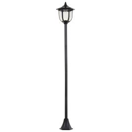 Free-Standing ABS Garden Solar LED Lamp Post - Black