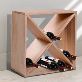 24-Bottle Wooden Wine Rack Stand