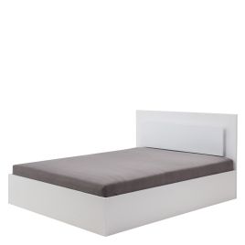 Tuscany High Quality White Gloss Bed with LED - EU Kingsize 
