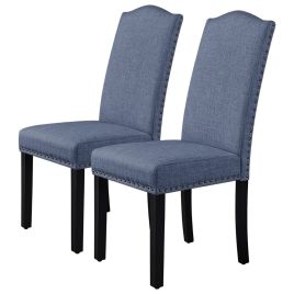 Fabric Soft Padded Dining Chairs 2PCS - 2 Colours