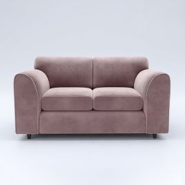 DELANO Plush Velvet 2 Seater Fullback Sofa - Pink