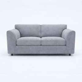 DELANO Plush Velvet 3 Seater Fullback Sofa - Light Grey