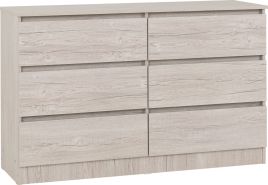MALDEN Natural Finish Chest of Drawers - Large-sized, 6 Drawers