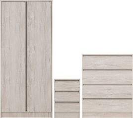 Wardrobe Set - MALDEN Bedroom Set Urban Snow 80cm