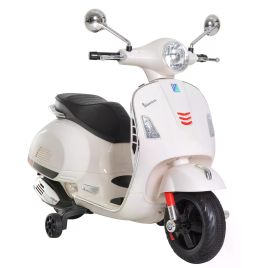 Vespa Kids Ride On Motorcycle, 6V, W/LED Lights - White -