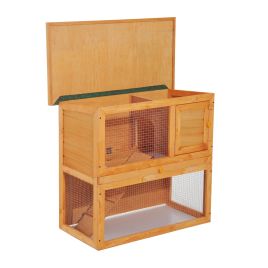 Wooden 90cm 2 Tiers Rabbit Hutch 