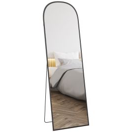 Scott Full Length Mirror 162x50cm Free Standing with Aluminium Frame - Black