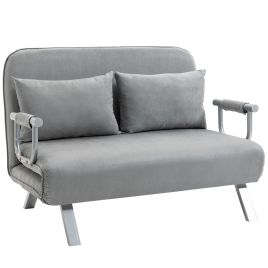 2 Seater Sofabed - Click-Clack Sofa Bed 2-Seater Grey 111cm