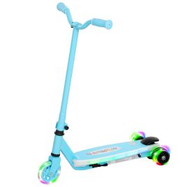 AIVAGO Electric Scooter for Kids Ages 4-7, with Auxiliary Rear Wheels, Flashing LED Light and Electric Brake, Blue
