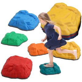 AIVAGO Balance Stepping Stones for Kids with Non-slip Bottom, Indoor Outdoor Obstacle Course for Ages 3-8 Years, Multicoloured