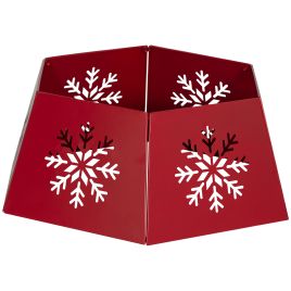 Christmas Tree Skirt - Snowflake Christmas Tree Collar Red 67.5cm