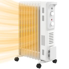 Scott 2000W Oil Filled Radiator Energy Efficient Portable Heater - White