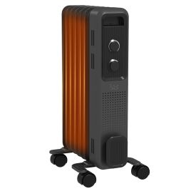 Scott 1500W Oil Filled Radiator Portable Electric Heater with Safety Cut-Off - Grey